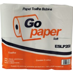 Papel Toalha Bobina Gopaper Branco 6 Rolos