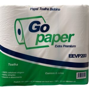 Papel Toalha Bobina Gopaper Extra Luxo 6 Rolos